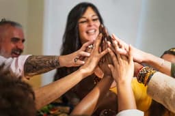 Group of diverse hands